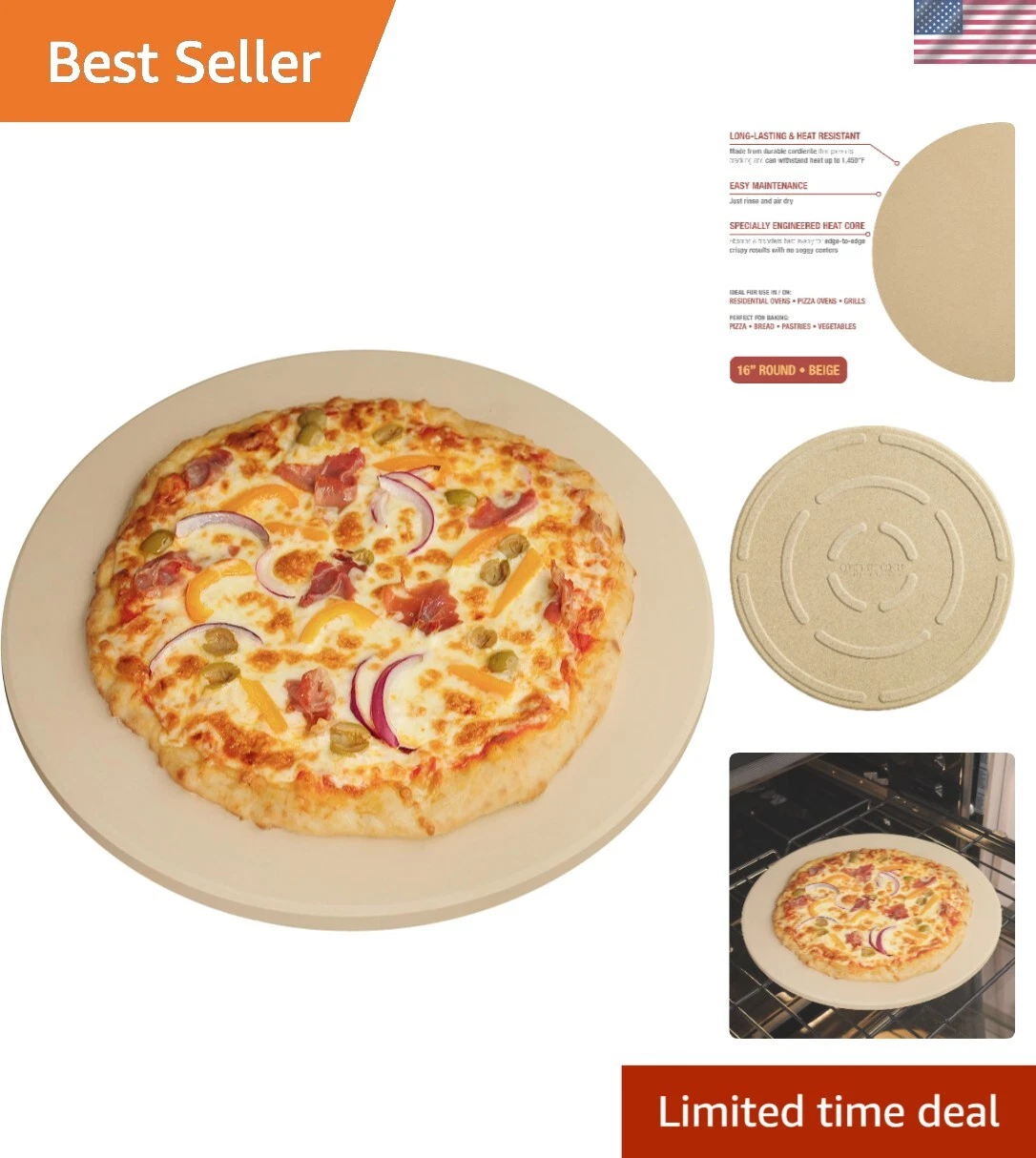 Premium 16-Inch Round Pizza Stone with Even Heat Distribution for Perfect Baking
Opens in a new wind