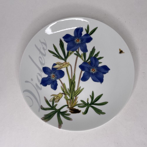 NIB Pier 1 Porcelain Salad Dessert 8” Plates 4 Floral Gerbera Daisy Violet Rose - Picture 4 of 17