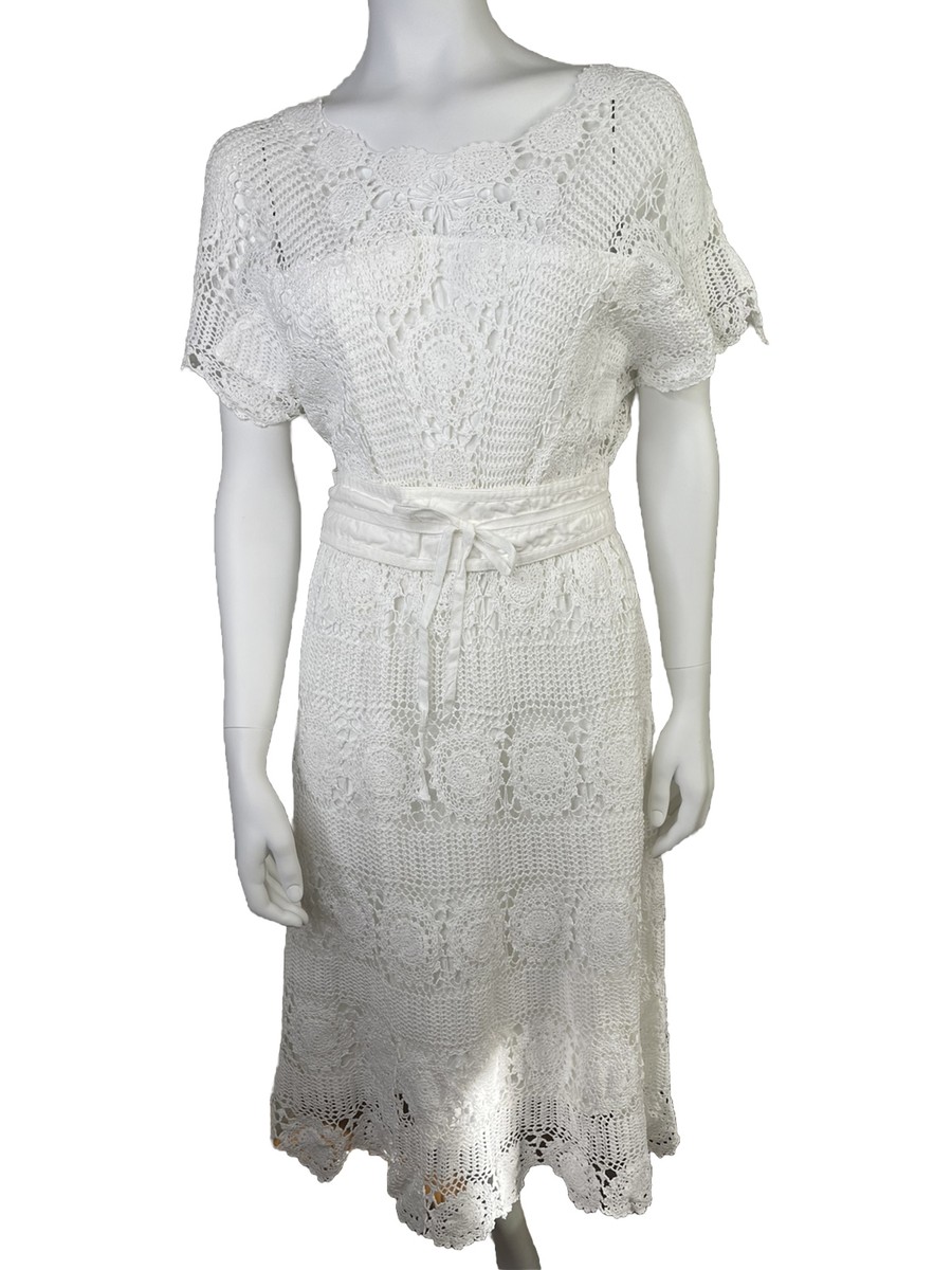 retro crochet dress Granny Dress, 4X-5X / Dark Charcoal A boho showstopper for summer festivals 1960s/70s CREAM CROCHETED DRESS WITH