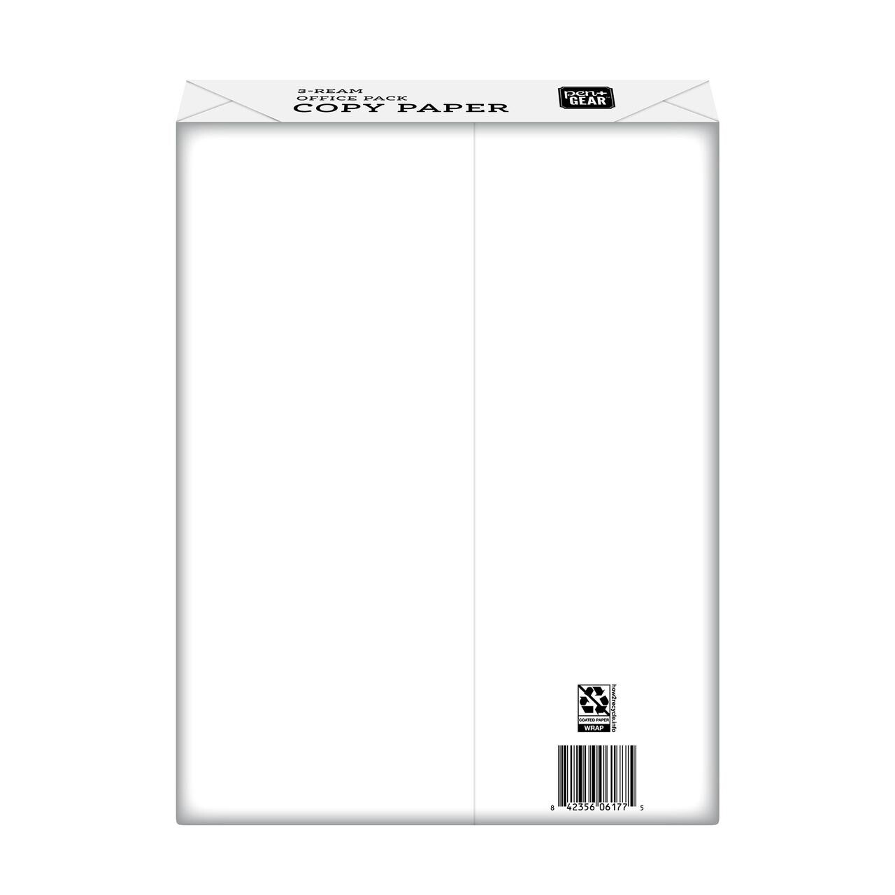 Copy Paper, 8.5" x 11", 92 Bright, 20 lb., 3 Reams (1,500 Sheets
