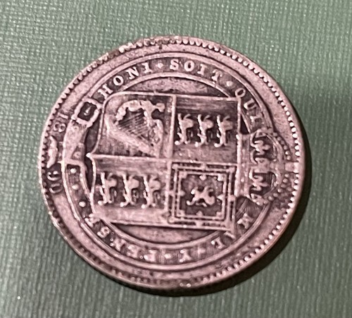 1890 GREAT BRITAIN VICTORIA SILVER (HONI SOIT QUI MAL Y) PENSE COIN vqs