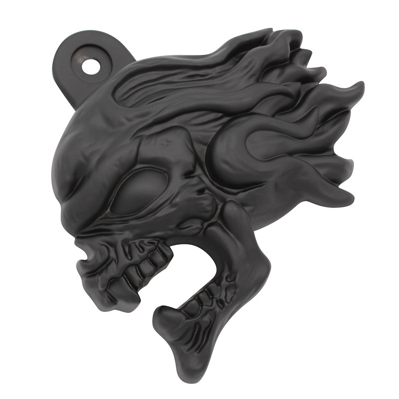 Black Skull Horn Cover in Show for Harley Davidson 1992 and up All V