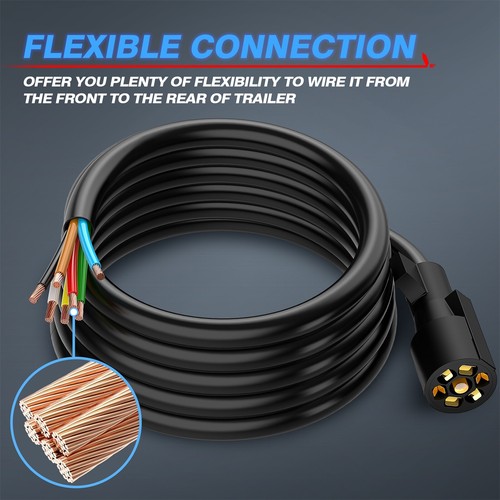 Cable de extensión MICTUNING 7 vías 12 ft enchufe cableado conector cable para remolque - Imagen 7 de 7