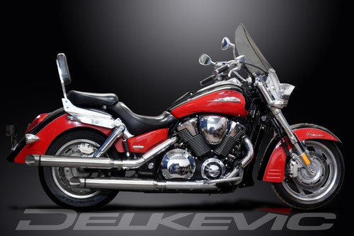 HONDA VTX1800F/N/R/S/T 04-08 550mm CUSTOM SILENCER EXHAUST KIT SLASH CUT - Picture 4 of 5