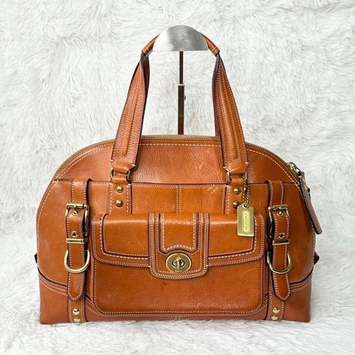 Coach Hamptons Miranda Messenger Satchel Handbag 11085 Whisky Brown Leather