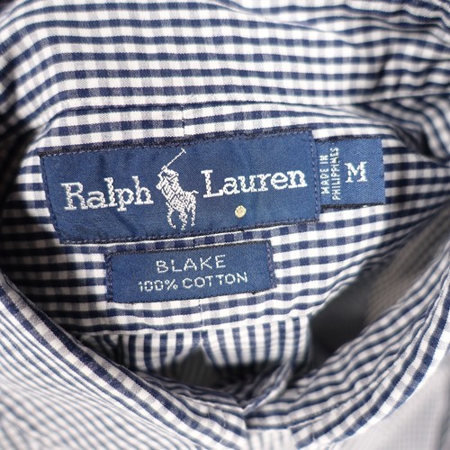 Vintage Ralph Lauren Hemd Herren Medium Blau Blake Gingham Pony Button Down Top RL - Bild 16 von 19