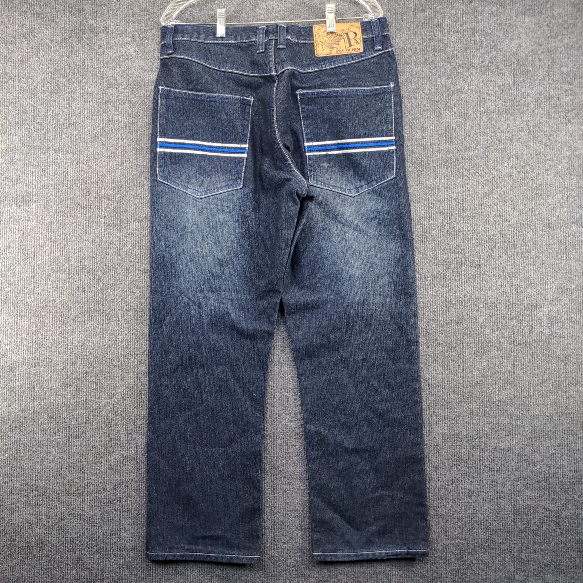 PAG Denim Men's Straight Leg Jeans Blue 34x32 Dark Wash PAG Denim Men's Straight Leg Jeans Blue 34x32 Dark Wash