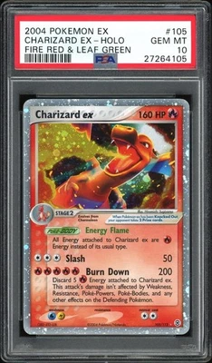 2004 POKEMON EX CHARIZARD EX-HOLO FIRE RED & LEAF GREEN #105 PSA 10