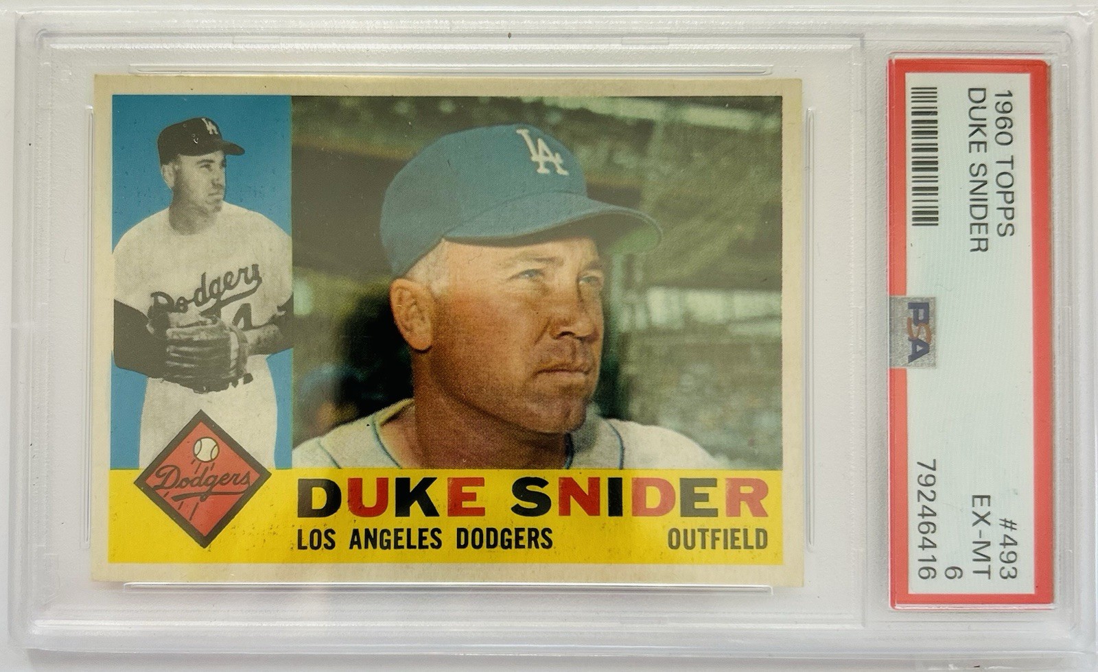 1960 Topps - Duke Snider #493 PSA 6 EX MT HOF Dodgers Legend HOF 🔥