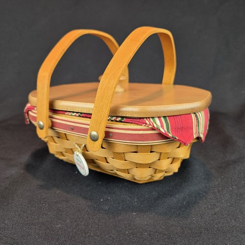 Longaberger Basket Tree Trimming 2006 Lid Liner Protector Octagonal Handles - Picture 10 of 16