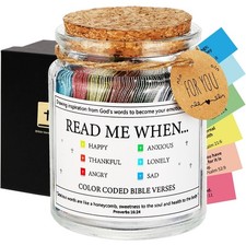 Bible Verse Jar,Scripture Prayer Cards Holy Read Me When Bible Verses Jar