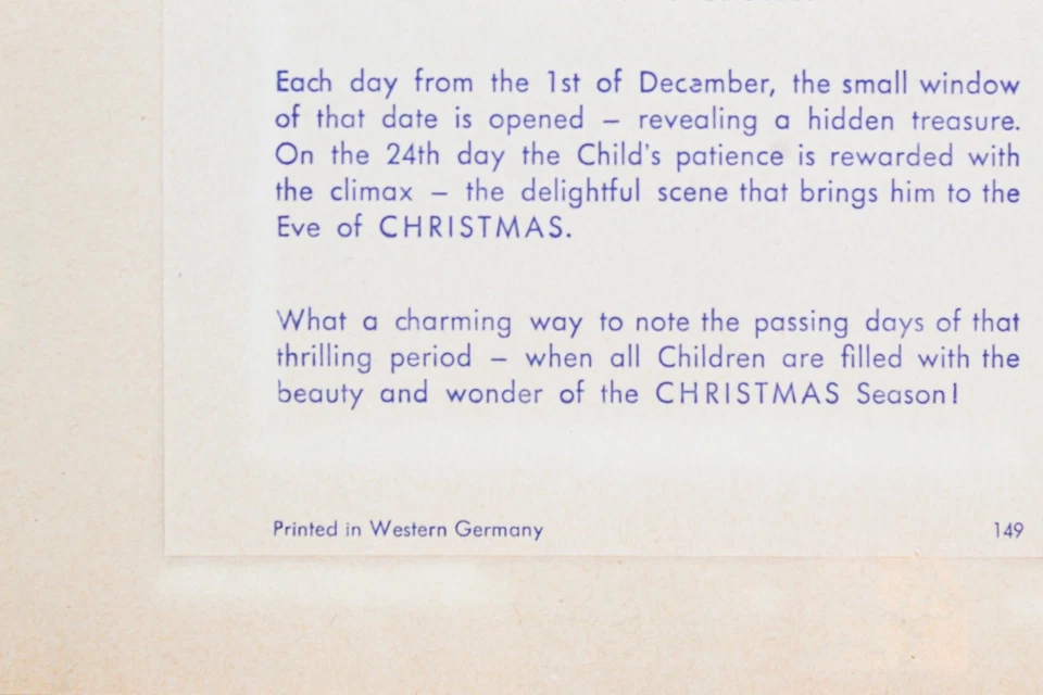 Vintage Paper Print Advent Calendar Snow White Disney W. Germany AMAG - Image 4 of 4