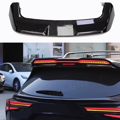 For Toyota Highlander 20-26 Black LED Roof Trunk Tail Wing Flap Bar Spoiler trim