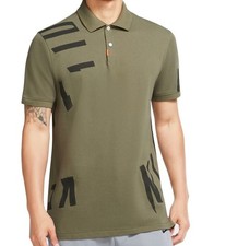 Nike Golf The Nike Polo Dri-FIT All-Over Print Logo Graphic Short-Sleeve in Oliv