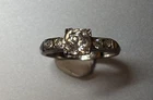 Vintage Style Sterling Silver Cubic Zirconia Ring Art Deco Setting Size 7 #2000