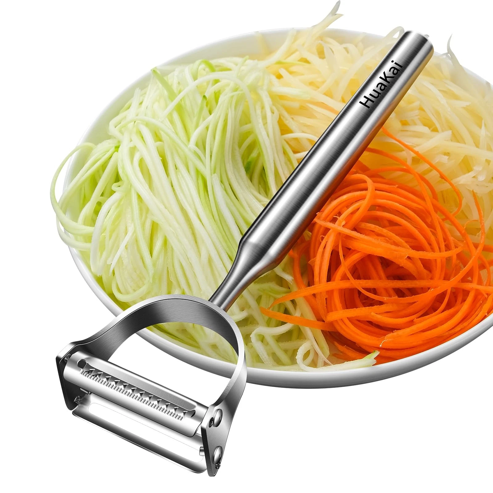 Stainless Steel Vegetable Peeler, 2-in-1 7.48*2.36*1.18, Silver