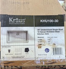 Kraus KHU100-30 30in 16 Gauge Stainless Steel Undermount Kitchen Sink