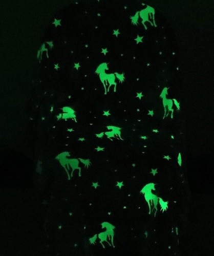 Glow in The Dark Blanket Unicorn Throw Blanket 50 x 60 Minky Bedding Gift - Picture 2 of 10