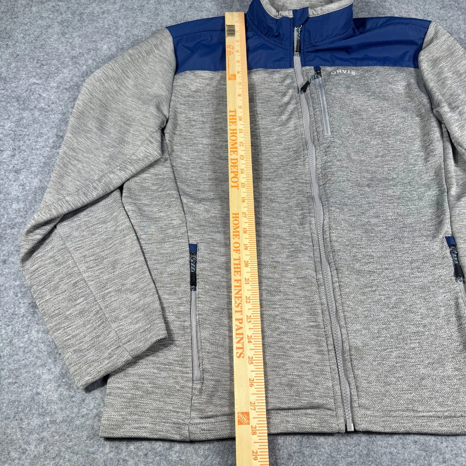 Orvis Men’s Classic Collection Full Zip Bonded Mesh Fleece Jacket Gray Blue L - product detail image 10