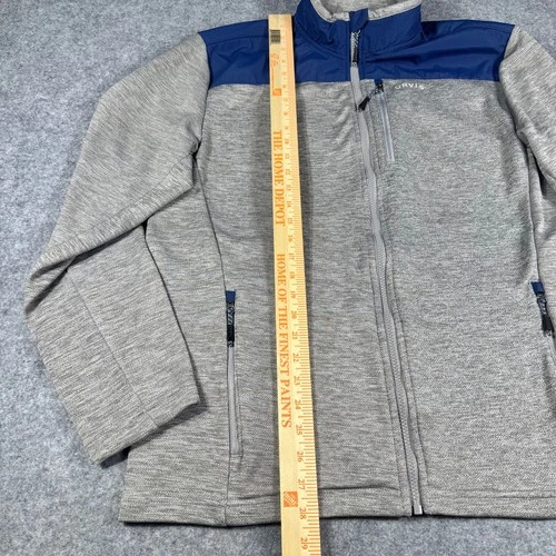Orvis Men’s Classic Collection Full Zip Bonded Mesh Fleece Jacket Gray Blue L image 10