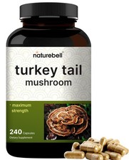 NatureBell Turkey Tail Mushroom Extract Capsules, 600mg 240 Count (Pack of 1)
