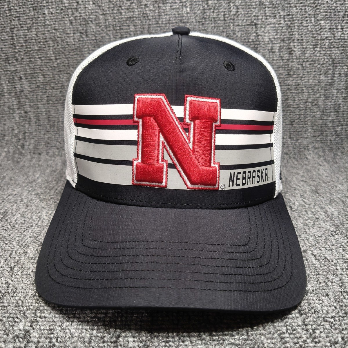 '47 Brand Nebraska Cornhuskers NCAA Trucker Snapback Hat Black White R