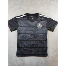 Mexico Soccer Jersey Youth Size 24 Black Striped Futbol T-Shirt