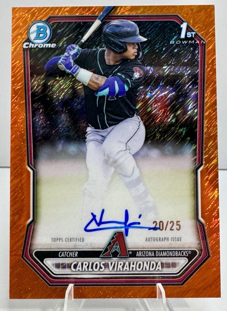 Carlos Virahonda 2026 Bowman Orange Shimmer Refractor Auto /25 1st Autograph