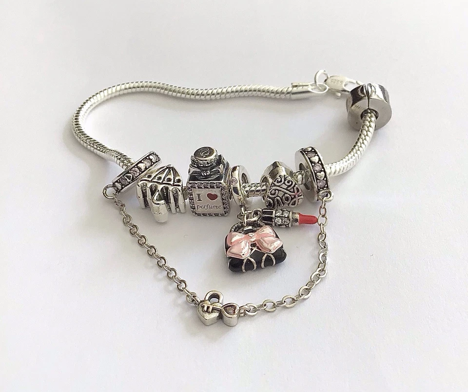 Charm Anhänger I ❤️ Perfume m. Accessoires + Kette Stainless Steel Armband 🎀 - Bild 2 von 4