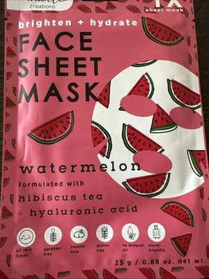 Danielle Creations Face Sheet Mask Watermelon Hibiscus Tea & Hyaluronic Acid