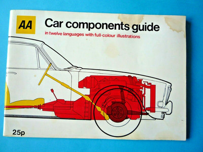 CLASSIC 1972 AA CAR COMPONENTS GUIDE IN ZWÖLF SPRACHEN > 8 1/4'' x 5 7/8'' 