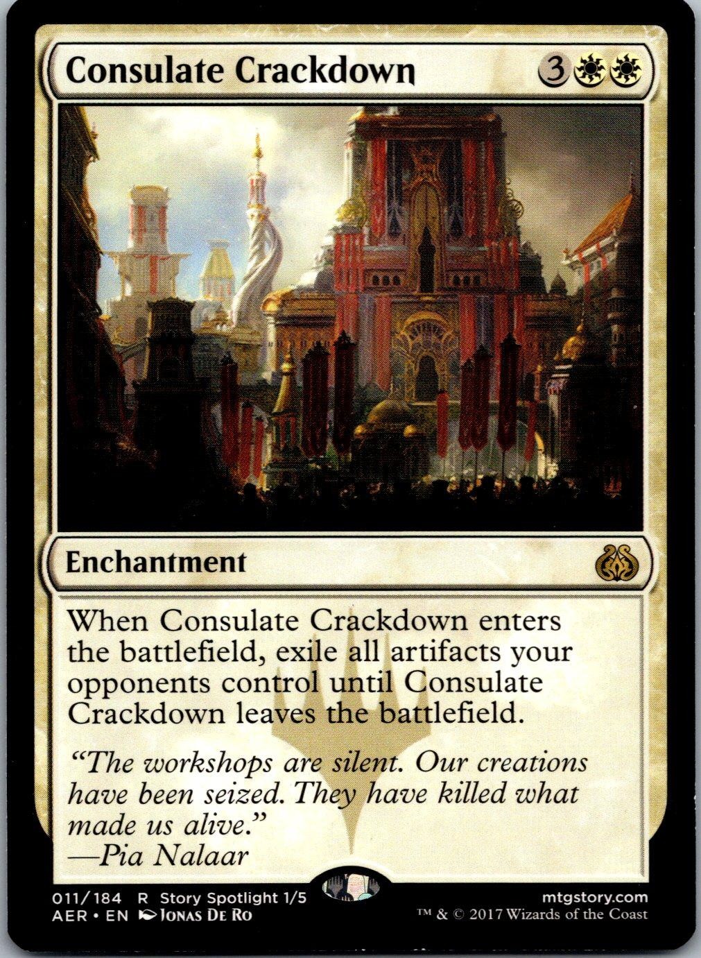 Consulate Crackdown 11 Rare Aether Revolt Magic: The Gathering Moderately Played
