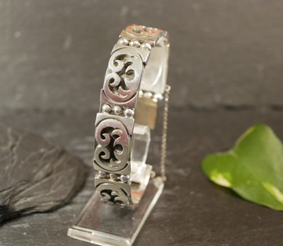 Tolles 925 Sterling Silber Armband Schwer Massiv Mexiko Taxco Kugeln