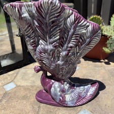 Vintage Royal Haeger Peacock FanVase R712 Aub...