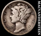 1918 Silver Mercury Dime - Scarce  Better Date  No Reserve  #K1531