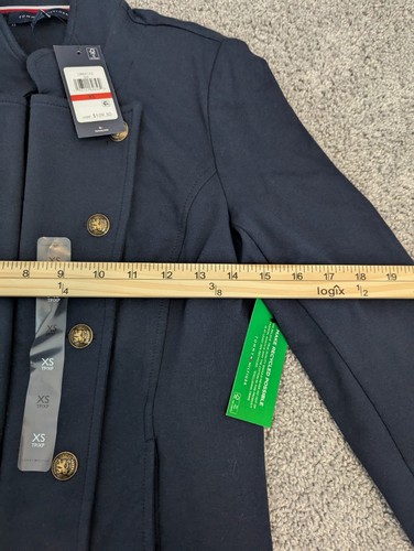 Tommy Hilfiger Blazer Cardigan Women's XS Military Band Jacket Navy Captain NWT - Picture 9 of 11