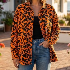 BDG Urban Outfitters Buttondown Shirt Tunic Top Print Long SleeveCotton S 275727