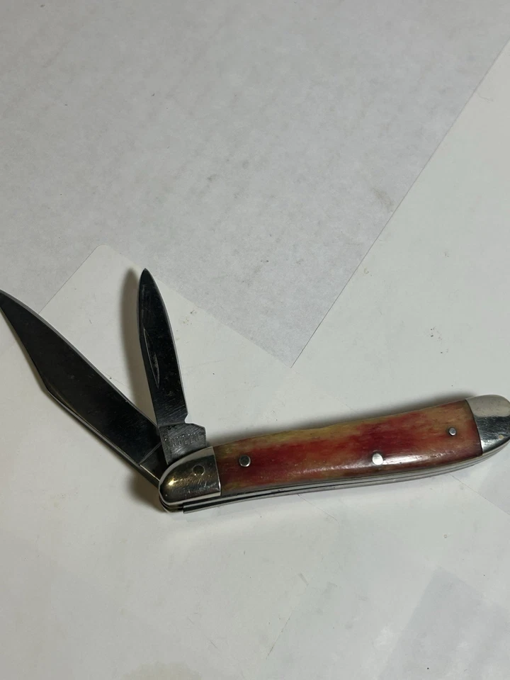 Navaja de bolsillo Case XX EE. UU. 10 puntos 1980 SR6220 "Manut" hueso rosa liso casi nueva de colección Foto 3 de 4