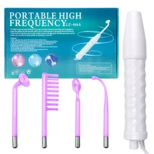 Portable High Frequency Skin Care Therapy Wand Machine Handheld Acne Treatment