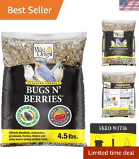 4.5 lbs Unique Three-Bug Blend Wild Bird Food - Attract Diverse Species