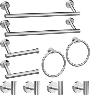 10 Piece Bathroom Hardware Accessories Set with 16'' Towel Bar - Brushed Nickel