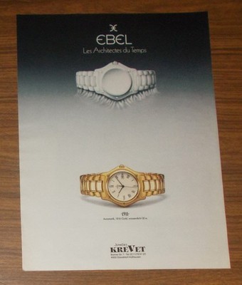 Seltene Werbung vintage EBEL VOYAGER Uhr - Die Architekten der Zeit 1989