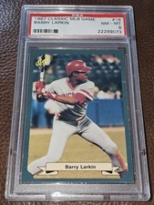 1987 Classic Green MLB Game #18 Barry Larkin PSA 8 NM-MT - Rookie - HOF - REDS.