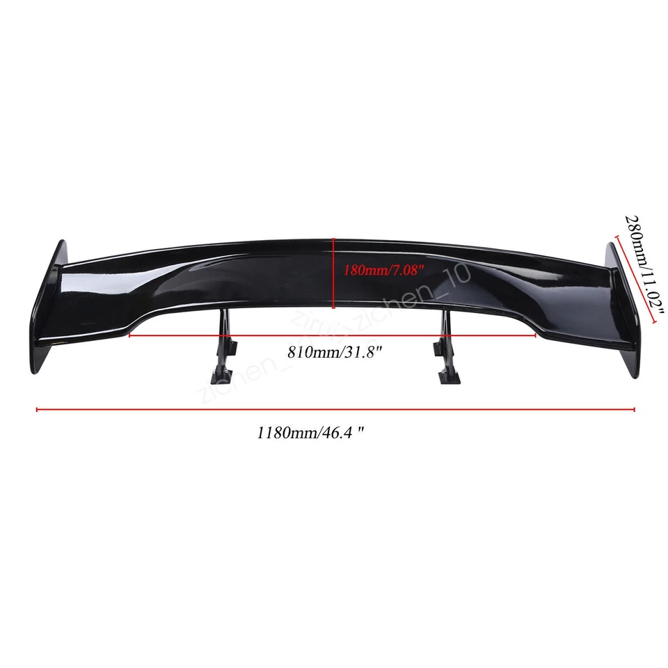 For Chevrolet Cobalt SS 46" Glossy Black Rear Trunk Spoiler Racing Wing GT Style - Imagem 2 de 4