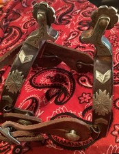 AJ Tack Tack Antique Brown And Silver Hand Engraved Spurs