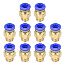 10 Pcs PC6-M10 Push to Connect Pneumatic Tube Fittings, 4x6mm Tube, Blue