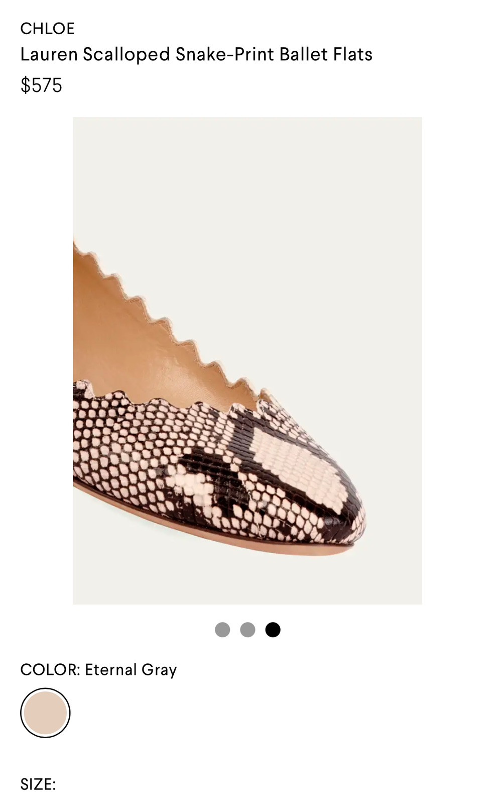 Auth $575 Chloe Python Embossed Lauren Ballet Fla… - image 2