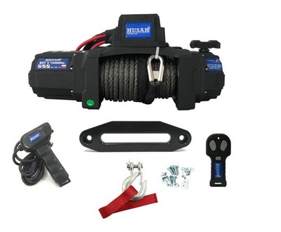 Elektrische 12V Seilwinde BST V 12000 lbs - 5443kg Zugkraft mit Kunststoffseil