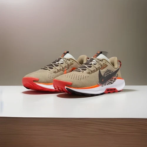 Nike Pegasus Trail 5 Mens Size 8 Khaki Crimson Coral Trail Running DV3864-201