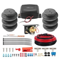 2 Packs Air Ride Triple Bellow Bag 2600lb 12 Air Shock Compressor Kit